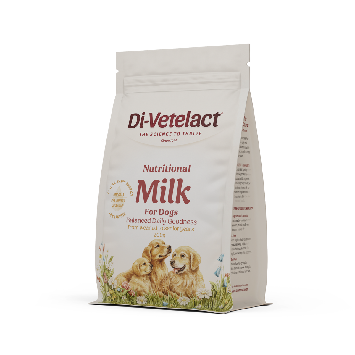 Di-Vetelact Nutritional Milk for Dogs 200g pouch front of pack