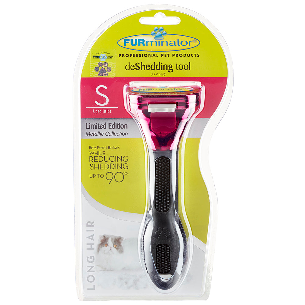 FURminator Undercoat deShedding Tool for Cats - Small Long Hair (Metallic Collection) | PeekAPaw Pet Supplies