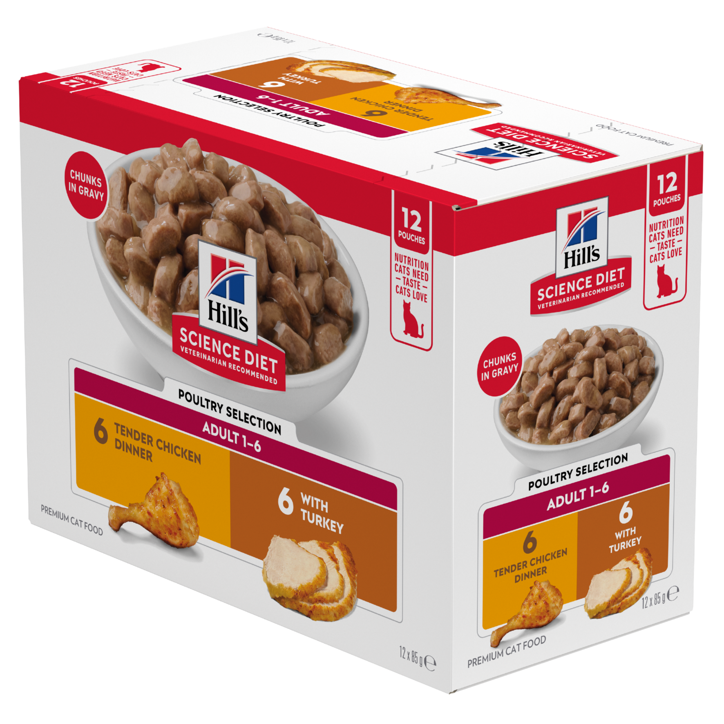 Hill's Science Diet Cat Food in Pouches Adult Multipack Chicken and Turkey pack