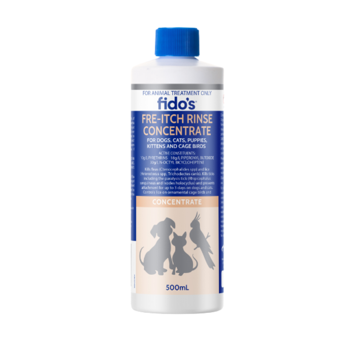 Fido's Fre-Itch Rinse Concentrate 500 mL bottle, front of pack