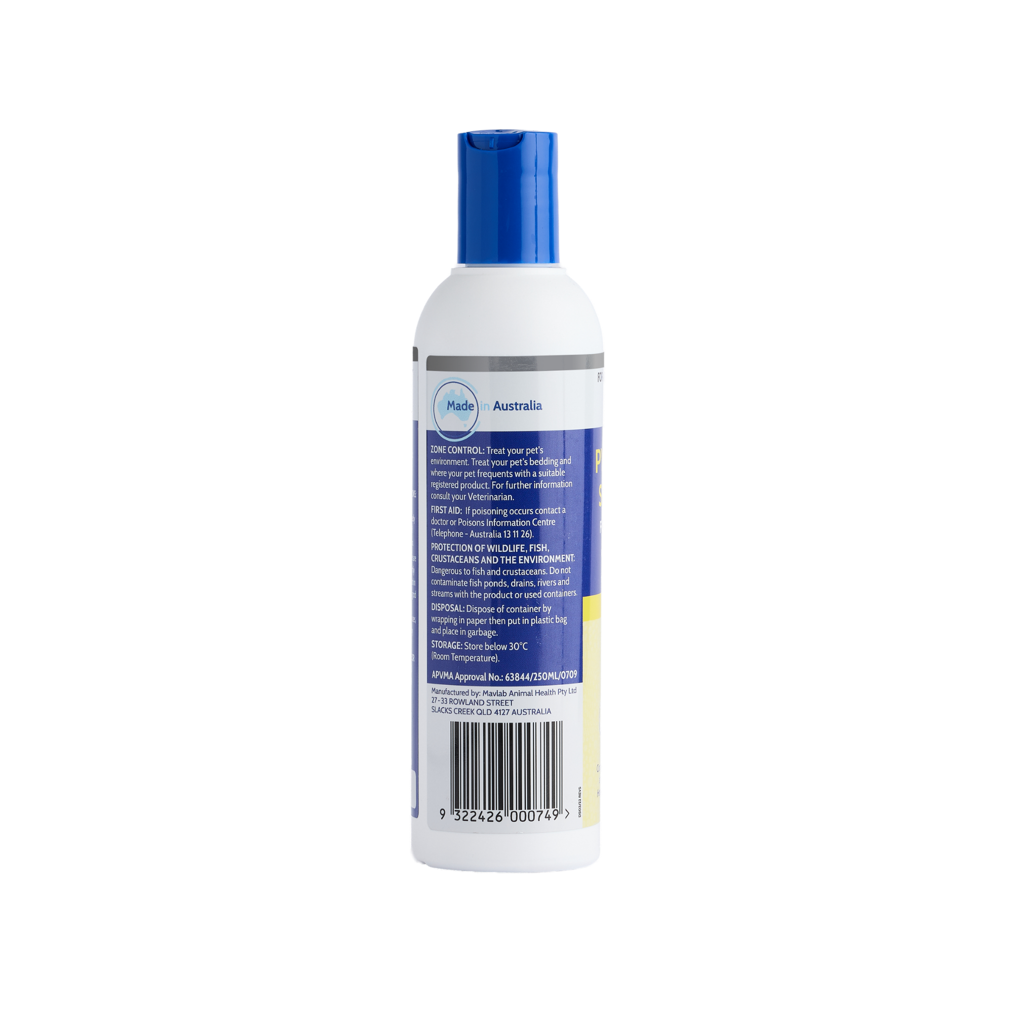 Fido's Pyrethrin Shampoo 250 mL bottle, left side of pack