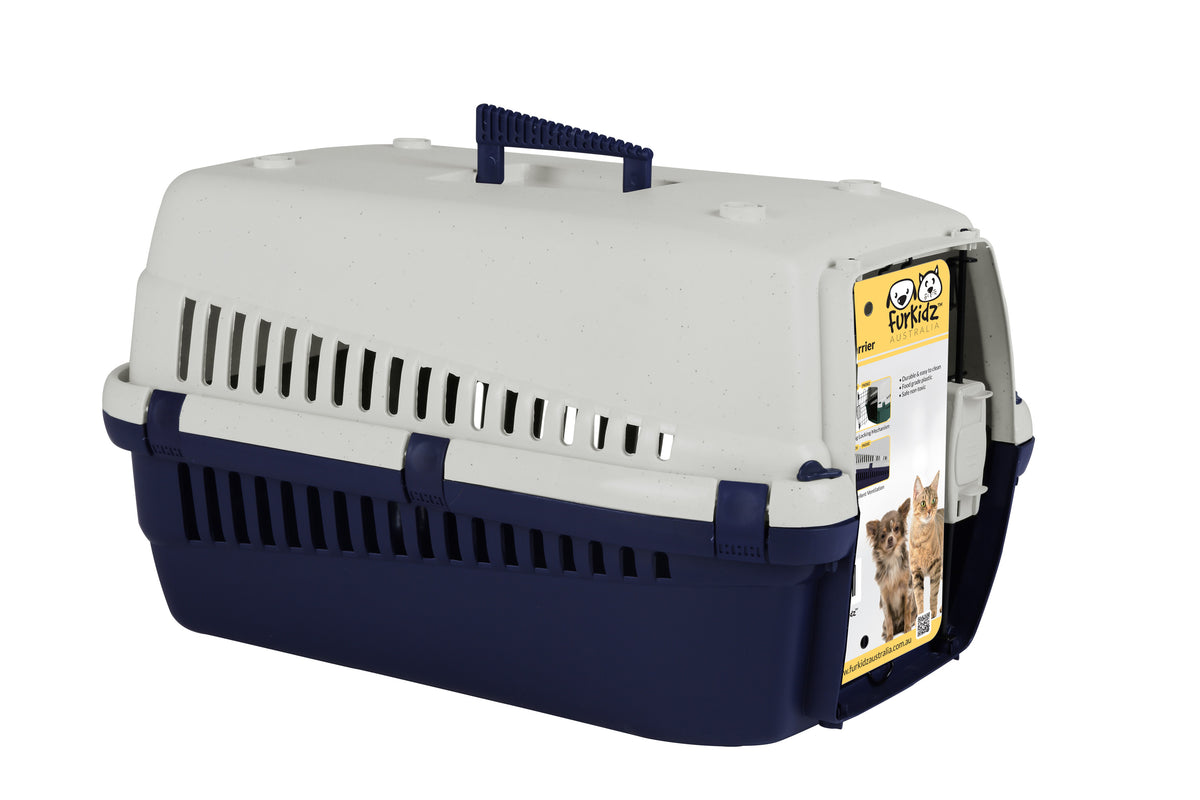 FurKidz Economy Animal Carrier - Small 50 X 33 X 30cm Dark Blue | PeekAPaw Pet Supplies