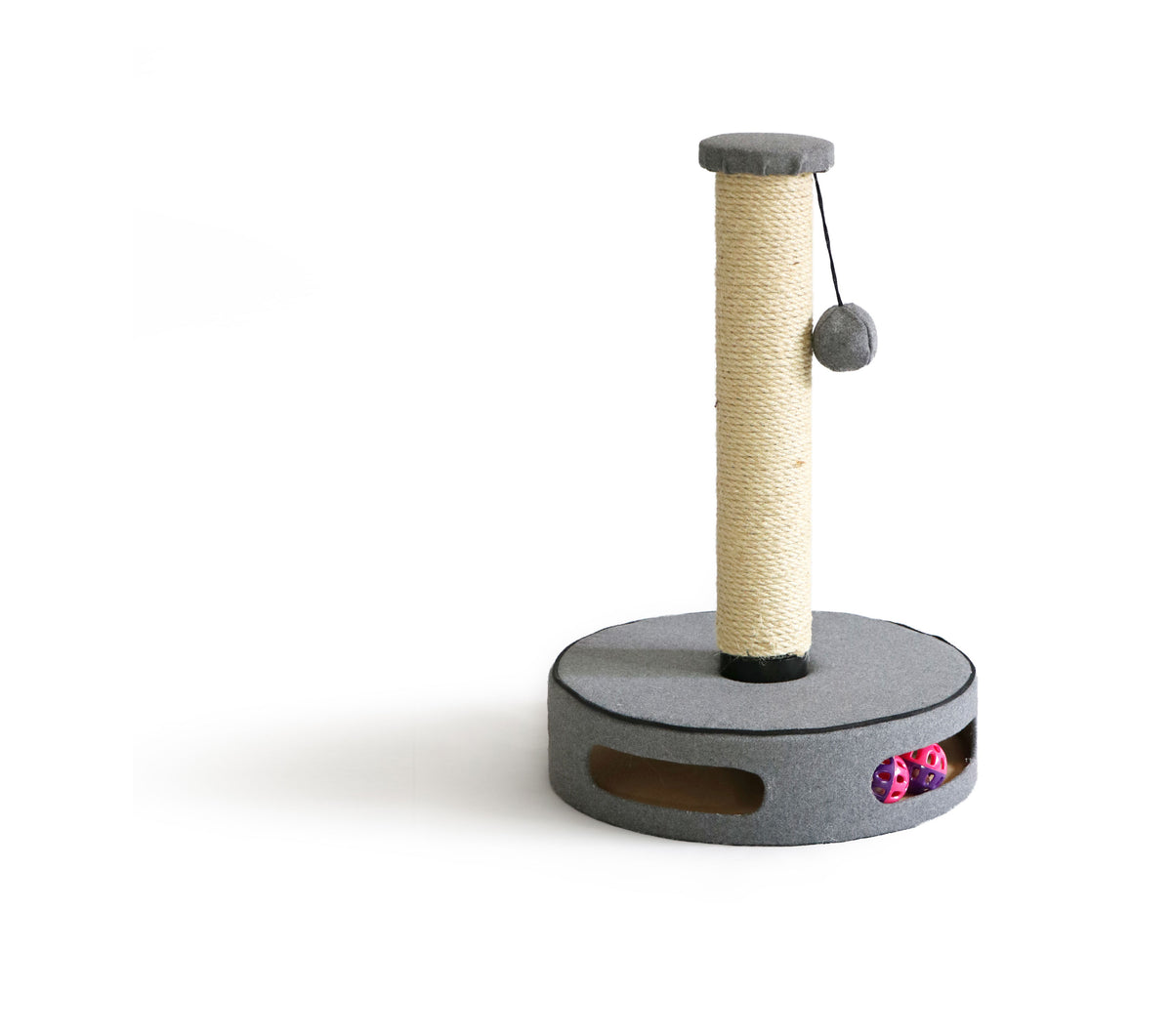 FurKidz Cat Scratch Post Click Fit - Single Post with Play Ball Base 34 X 34 X 42c | PeekAPaw Pet Supplies