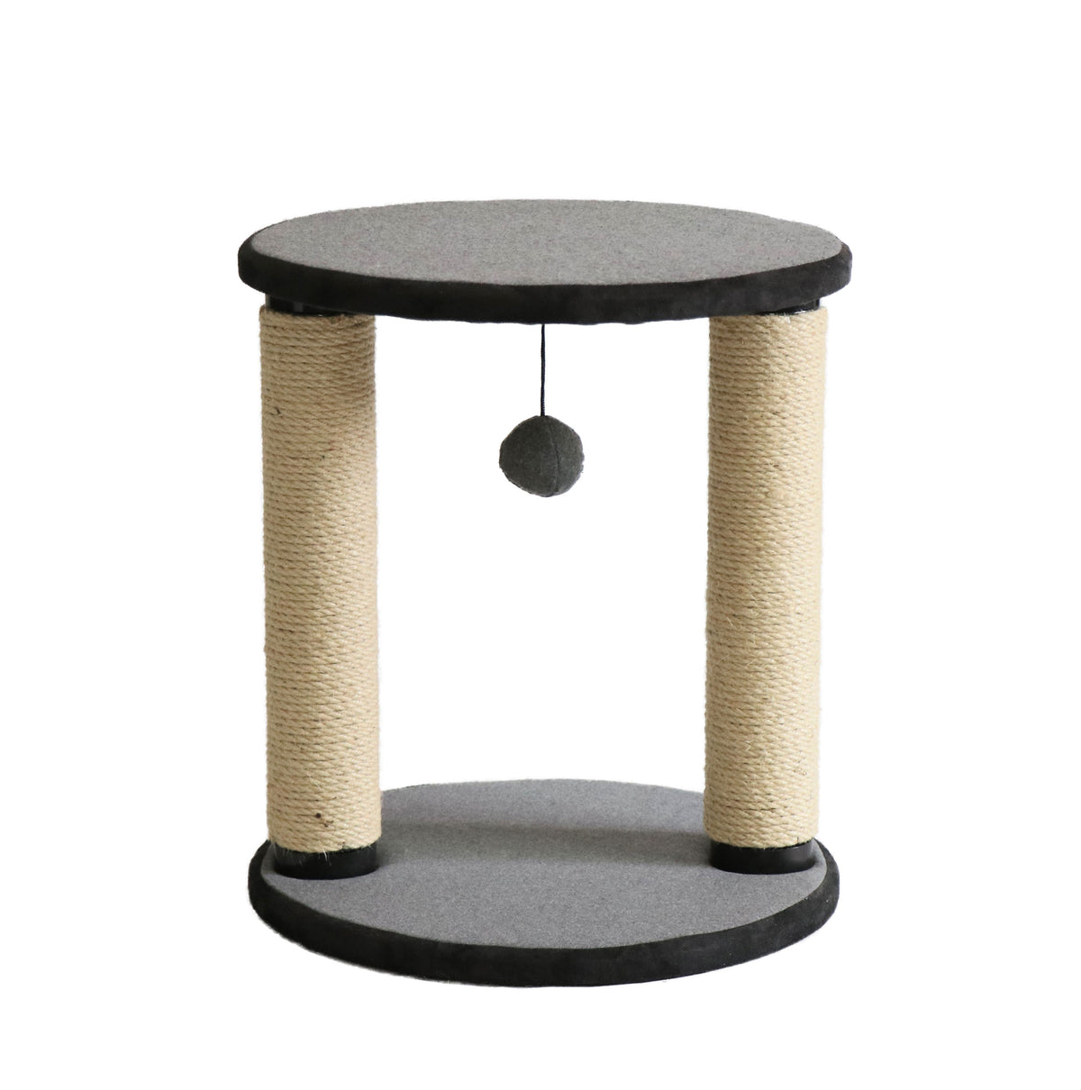 FurKidz Cat Scratch Post Click Fit - Twin Post with Platform & Play Toy 40 X 40 X | PeekAPaw Pet Supplies