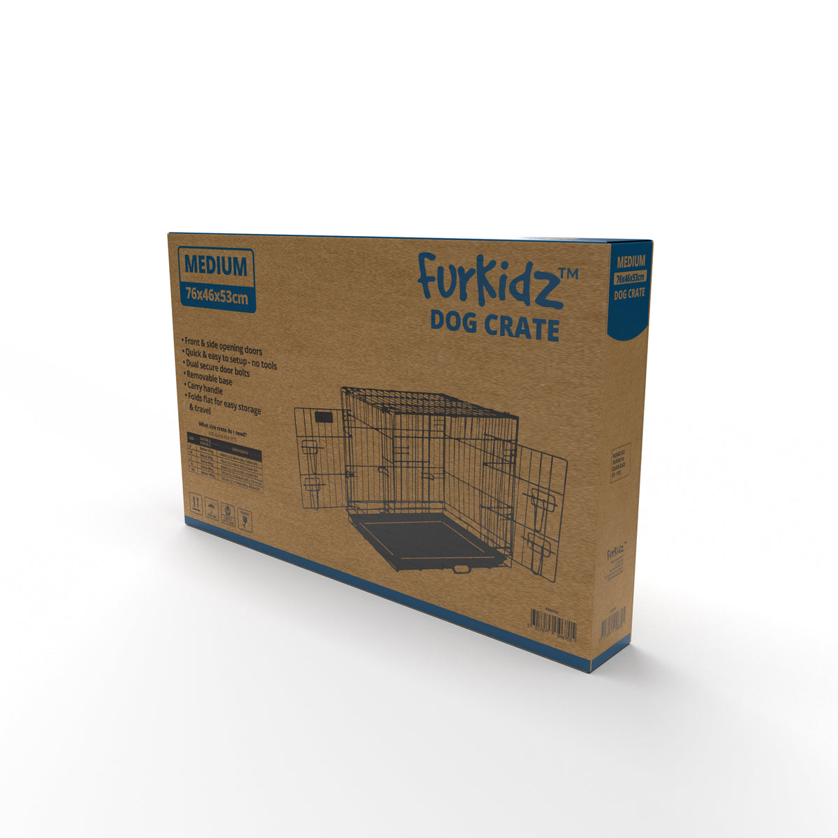 FurKidz Wire Dog Cage Black - 75 X 53 X 46cm | PeekAPaw Pet Supplies