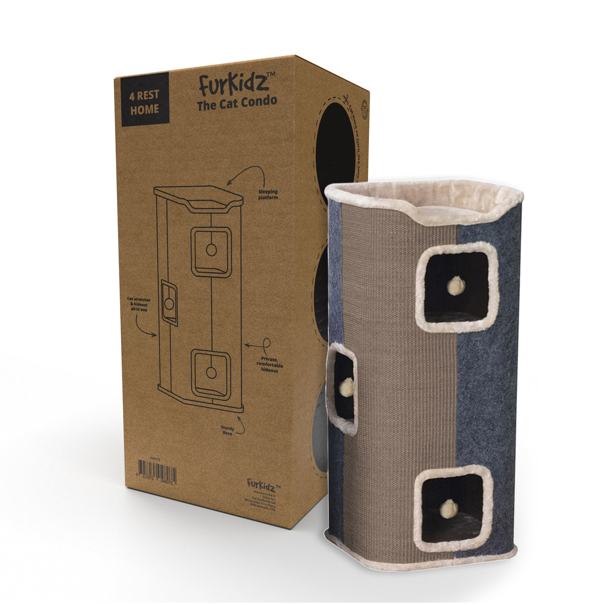 FurKidz The Cat Condo Rest Home - 4 Rest Home | PeekAPaw Pet Supplies