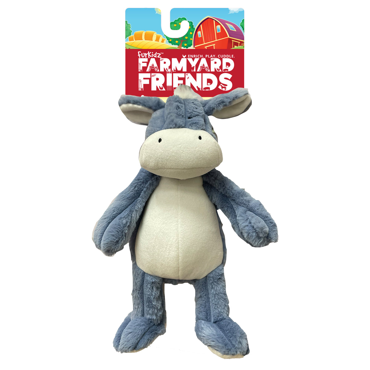 FurKidz Dog Toys Farmyard Friends Donkey - 40cm | PeekAPaw Pet Supplies