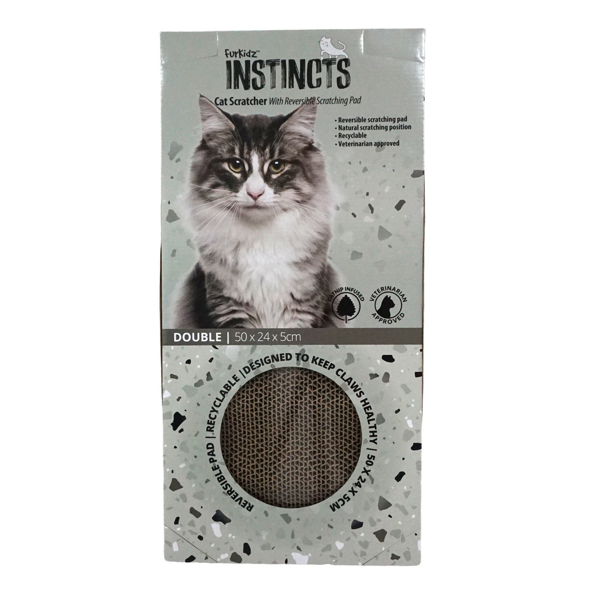 FurKidz Cat Scratch Board - Double 50 X 24 X 6cm | PeekAPaw Pet Supplies