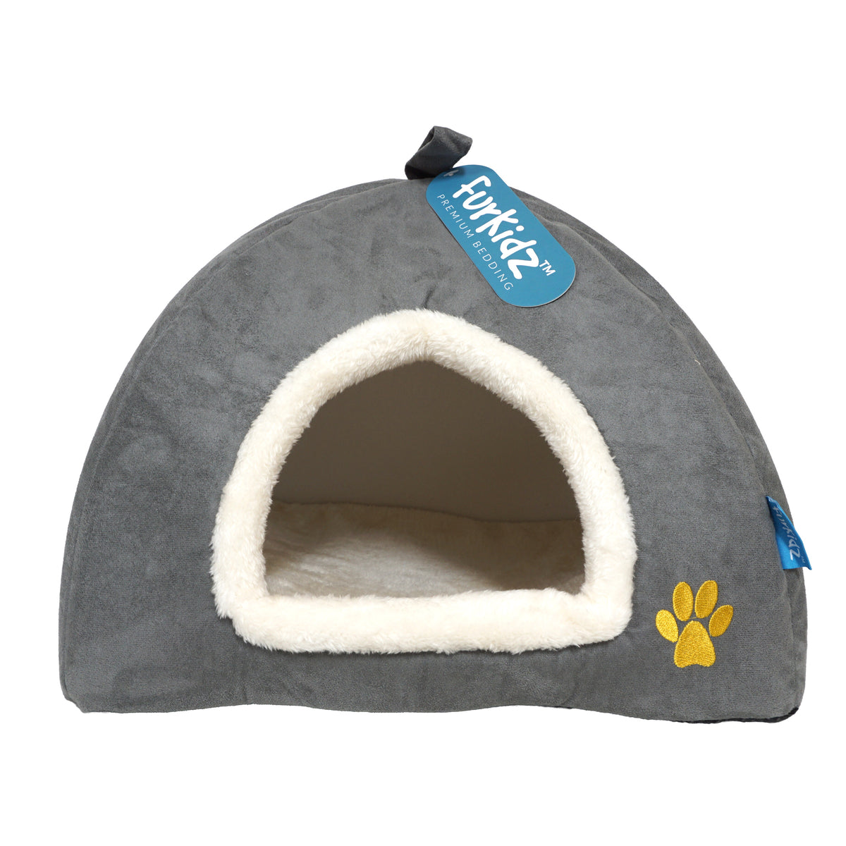 FurKidz Luxury Pyramid Cat Home Grey 40 X 40cm - Default Title | PeekAPaw Pet Supplies