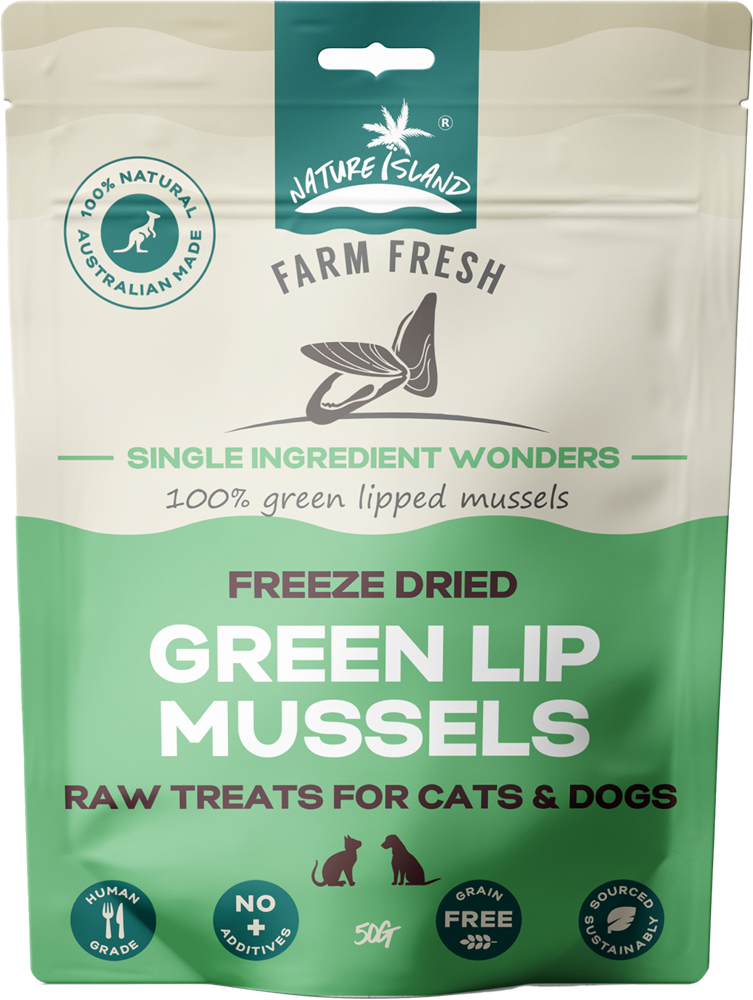 Nature Island Freeze Dried Green Lipped Mussel Human-Grade Raw Pet Treats