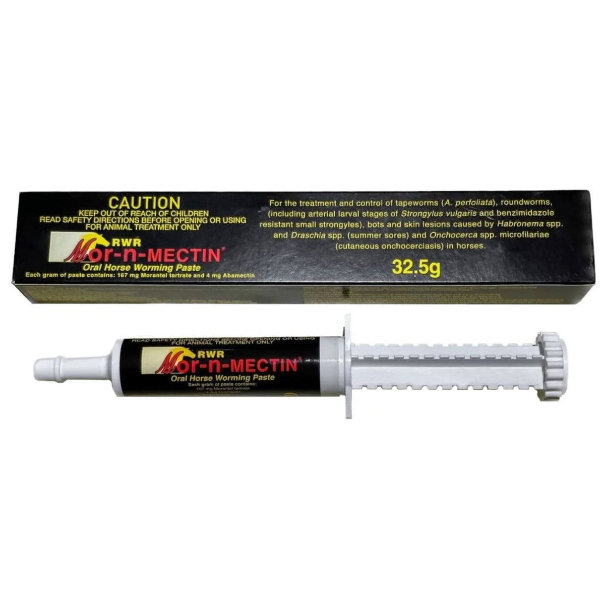 Abbey RWR Mor-n-Mectin oral horse worming paste 32.5g syringe and carton