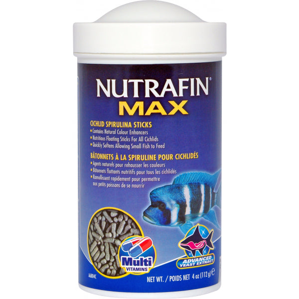 Nutrafin Max Cichlid Spirulina Sticks - 112g | PeekAPaw Pet Supplies