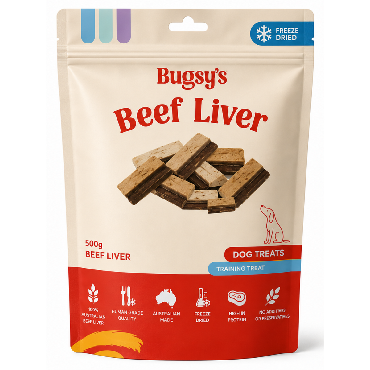 Bugsy's Freeze Dried Beef Liver Pet Treats 500g
