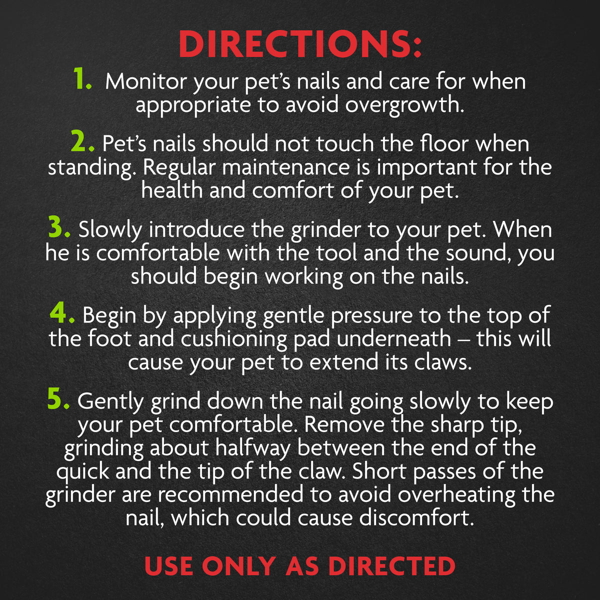 FURminator Nail Grinder – directions for use