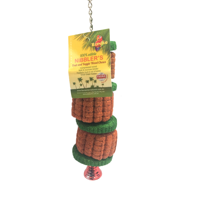 Birdie Nibbler X-Large skewer of jumbo corn segments and cucumber slices