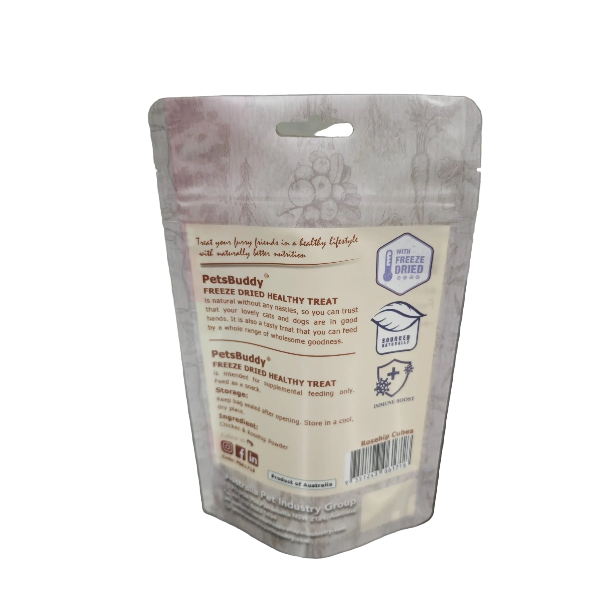 PetsBuddy Chicken Rosehip Immune Support Freeze Dried Dog & Cat Treats 2