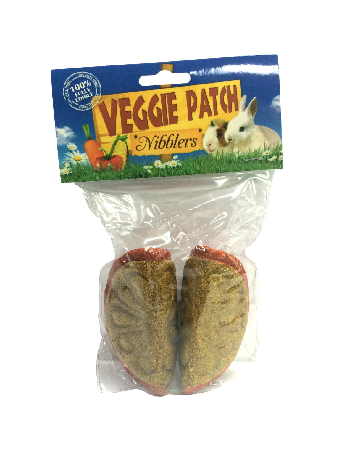 Veggie Patch Nibblers Orange Slices, two woven orange slice small animal treats