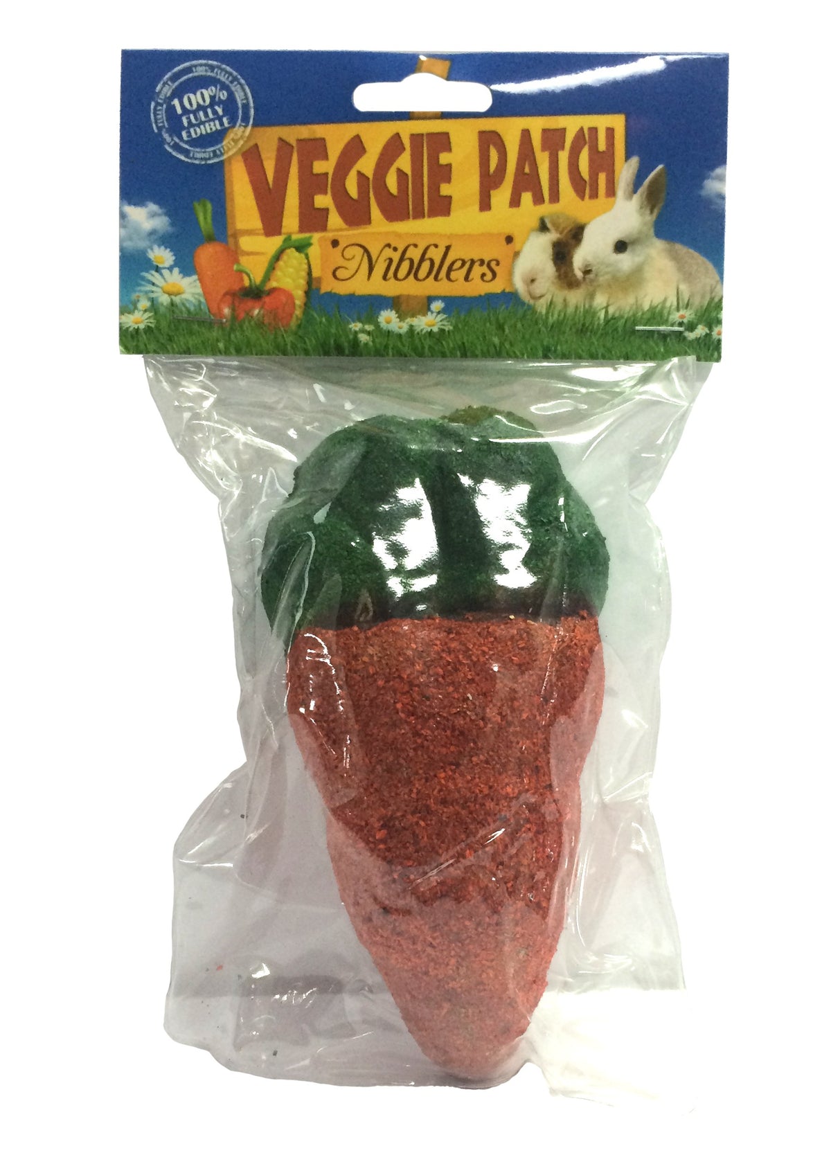 Veggie Patch Nibblers Large Carrot, single 14 by 7cm woven carrot for small animals