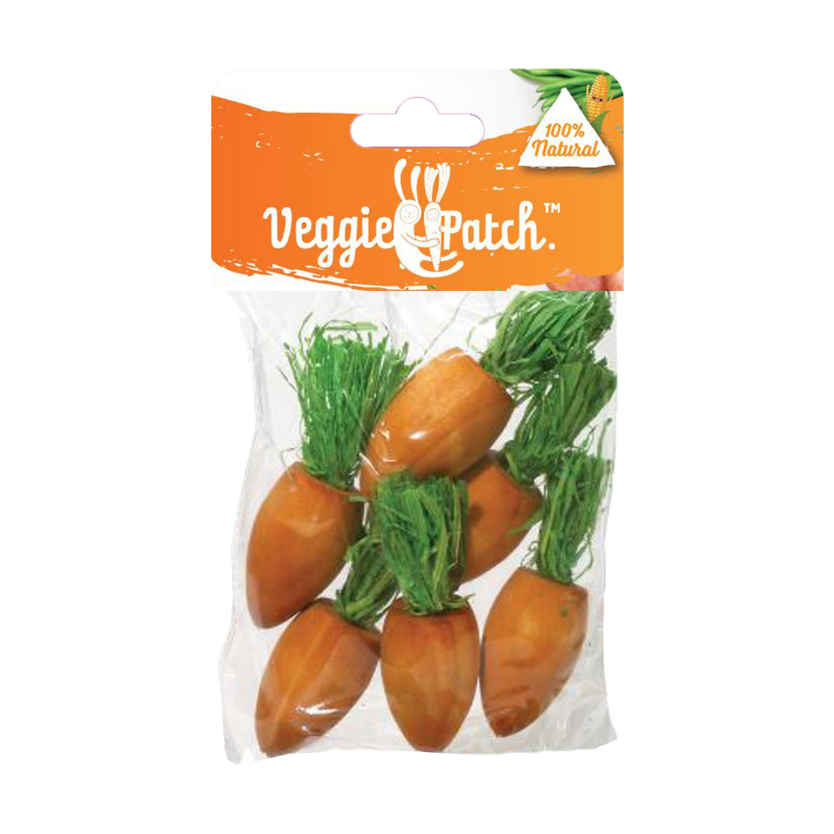 Veggie Patch Play Carrot Toys, six small woven carrot chew toys for small animals