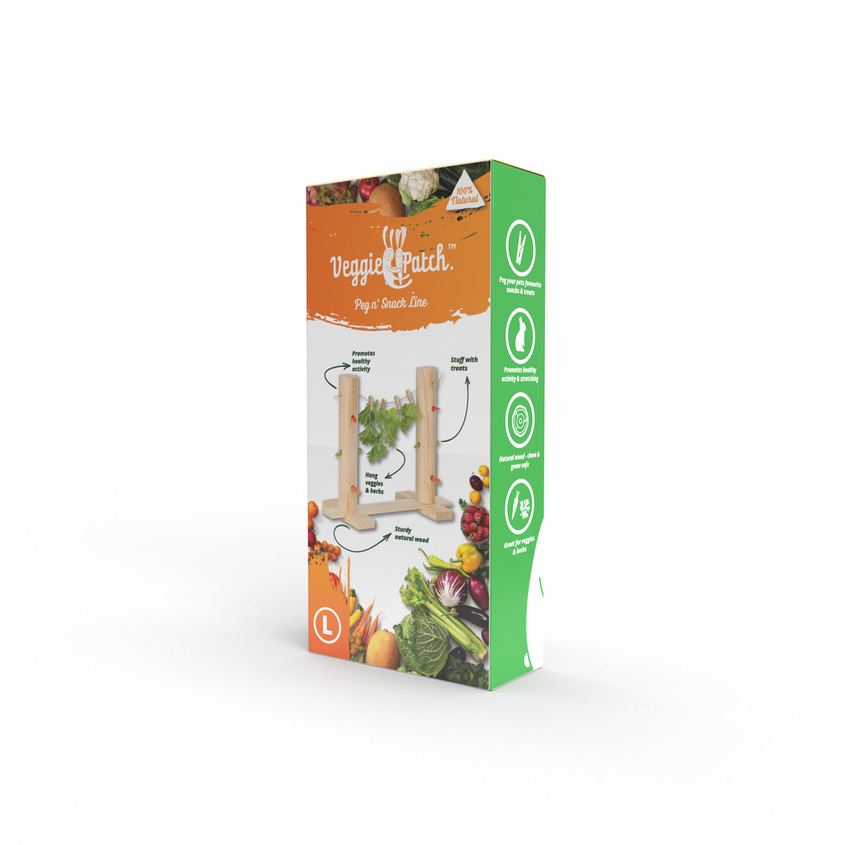 Veggie Patch Peg n Snack Line large, longer hanging snack line for small animals