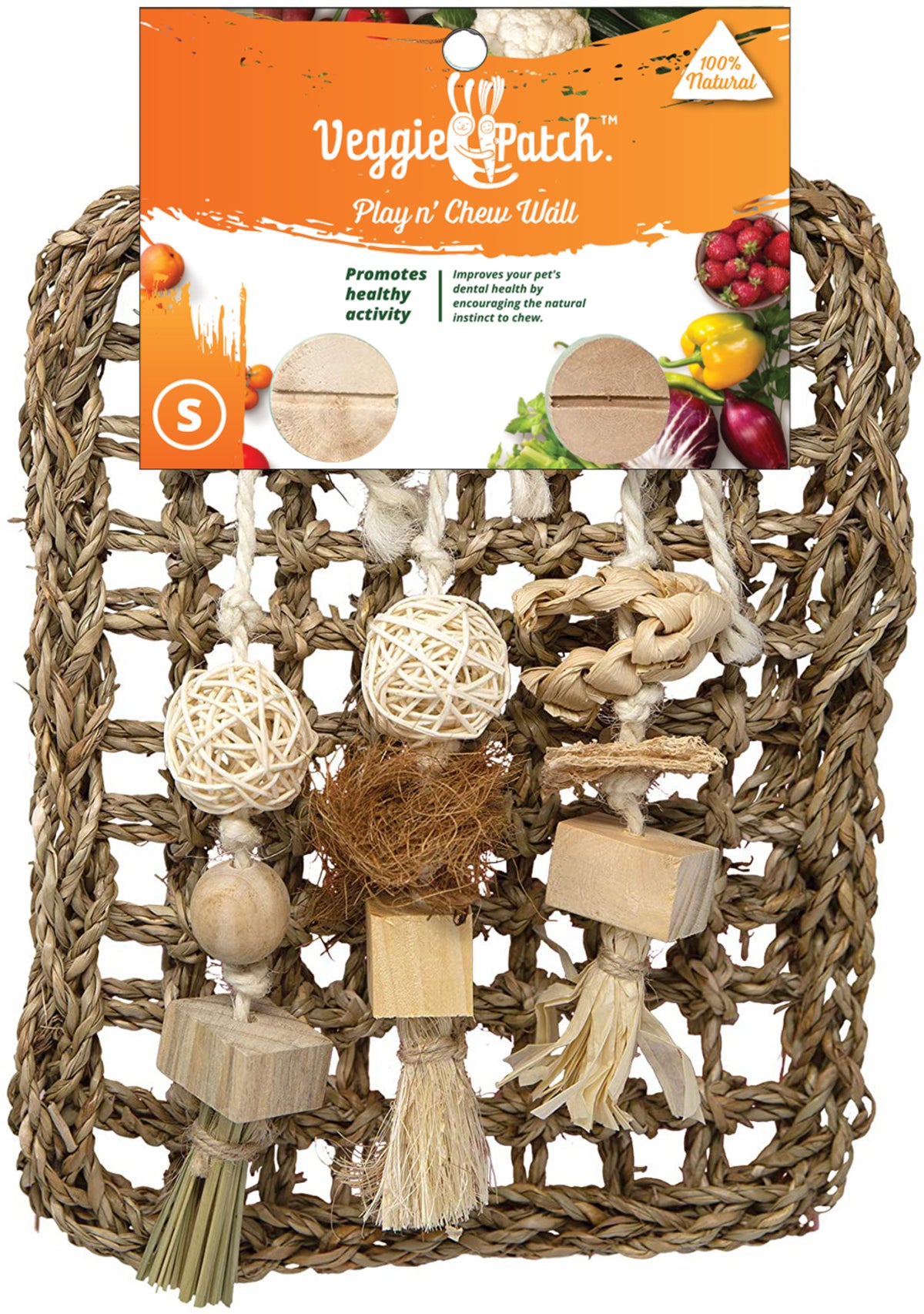Veggie Patch Play n Chew Wall small, upright chew panel for a small animal enclosure