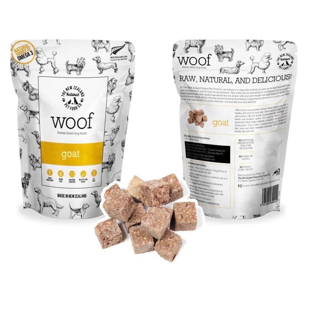 The New Zealand Natural Woof Freeze Dried Dog Treats Wild Goat