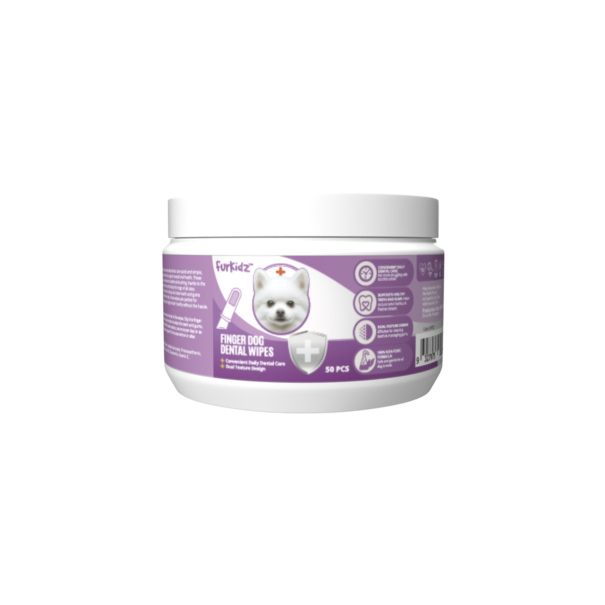 FurKidz Finger Dental Wipes for Dogs 50 Jar - Default Title | PeekAPaw Pet Supplies