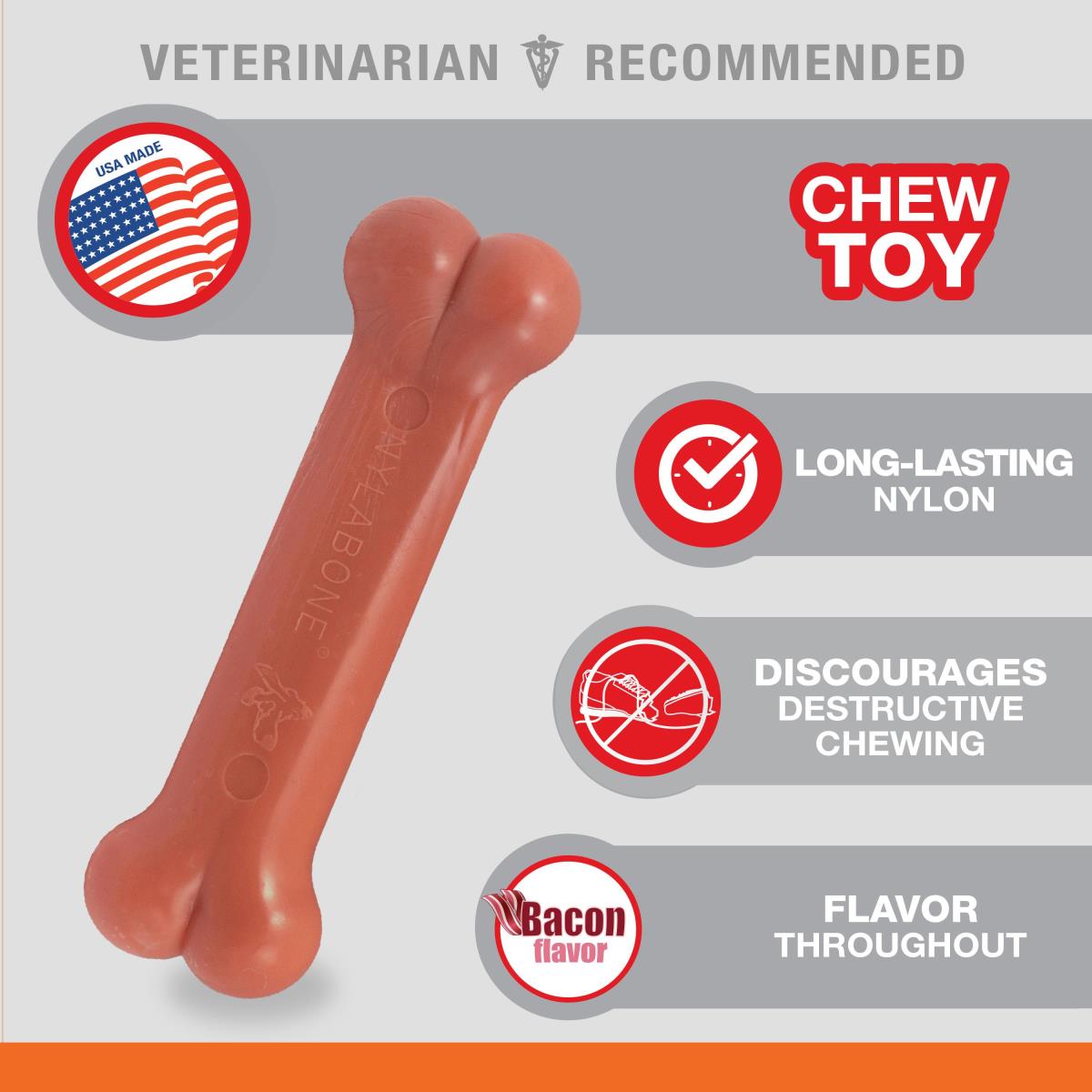 Nylabone Power Chew Durable Dog Toy Bacon Flavor