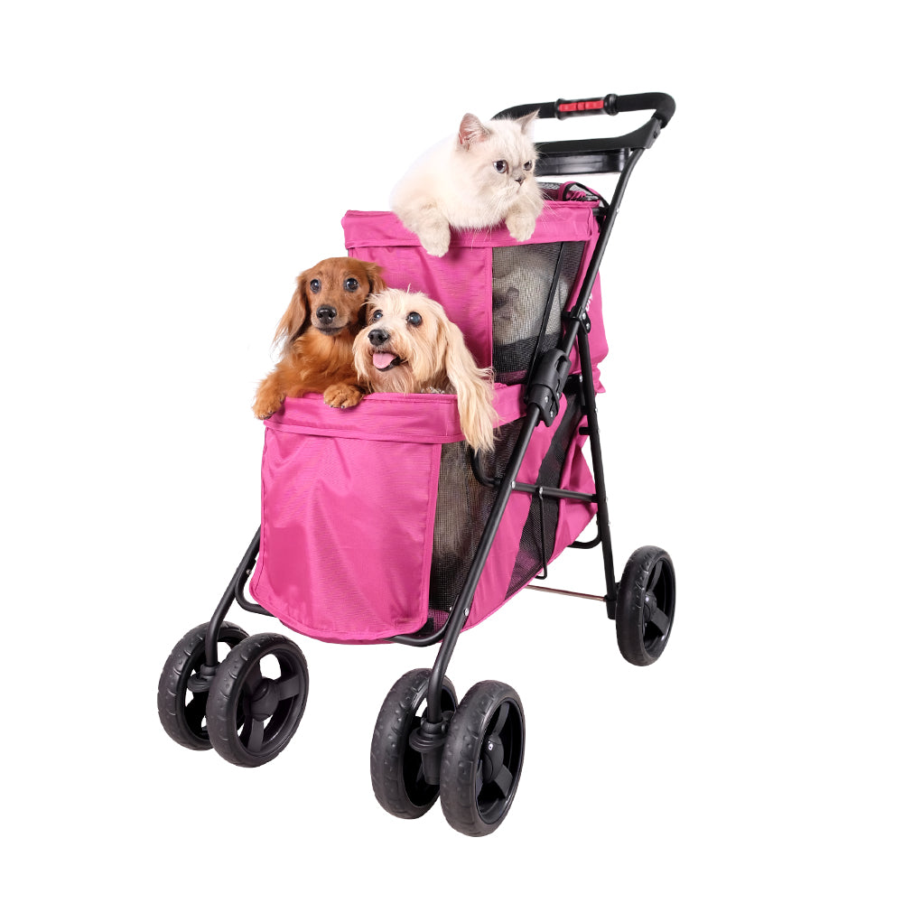 Ibiyaya Pet Bus Double Decker Foldable Stroller 05