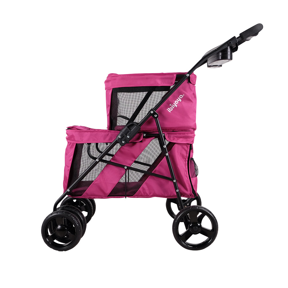 Ibiyaya Pet Bus Double Decker Foldable Stroller 02