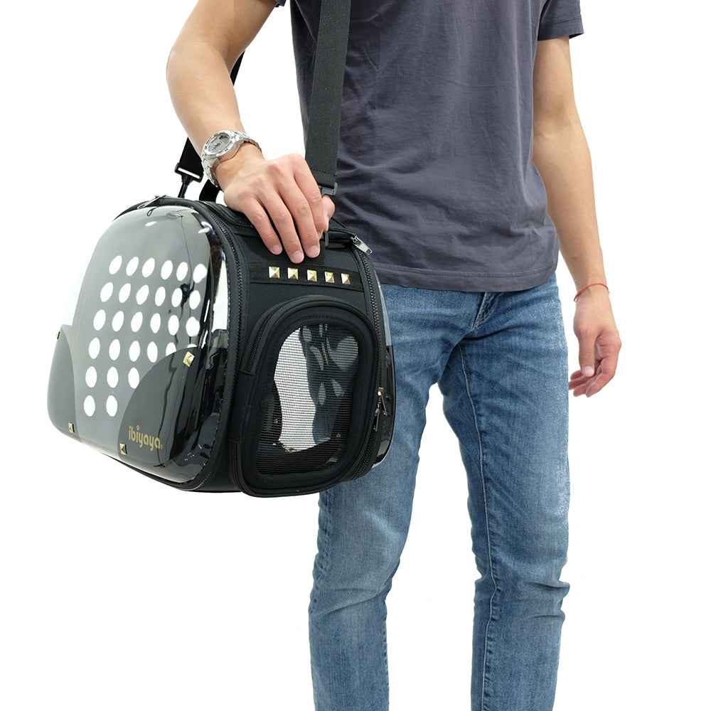 Ibiyaya Hard Rock Transparent Portable Cat Carrier Bag Pet Carriers. 09