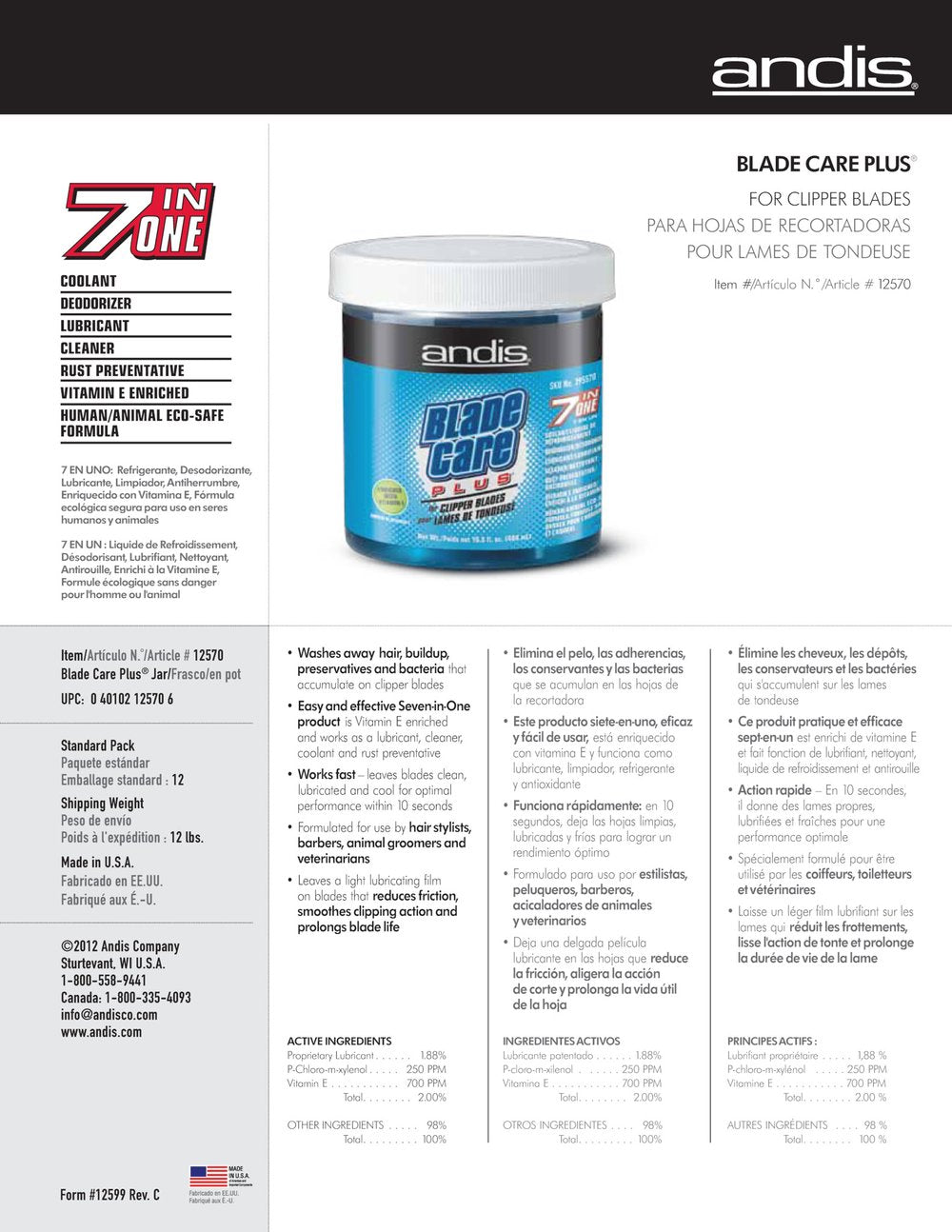 Andis Maintenance Blade Care Plus