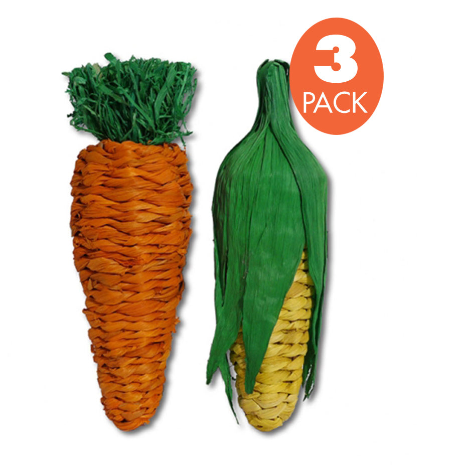 Rosewood Small Animal Activity Toys Jumbo Play Veg Carrot & Corn 03