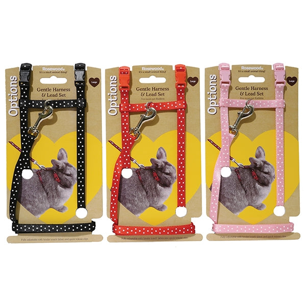 Rosewood Small Animal Polka Dot Harness & Lead Large