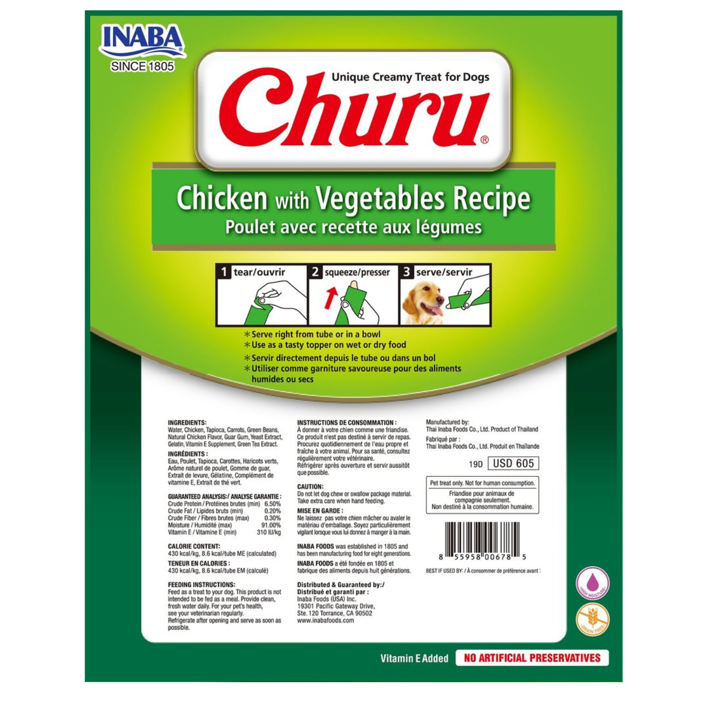 Inaba Dog Treat Churu Chicken with Vegetables 02