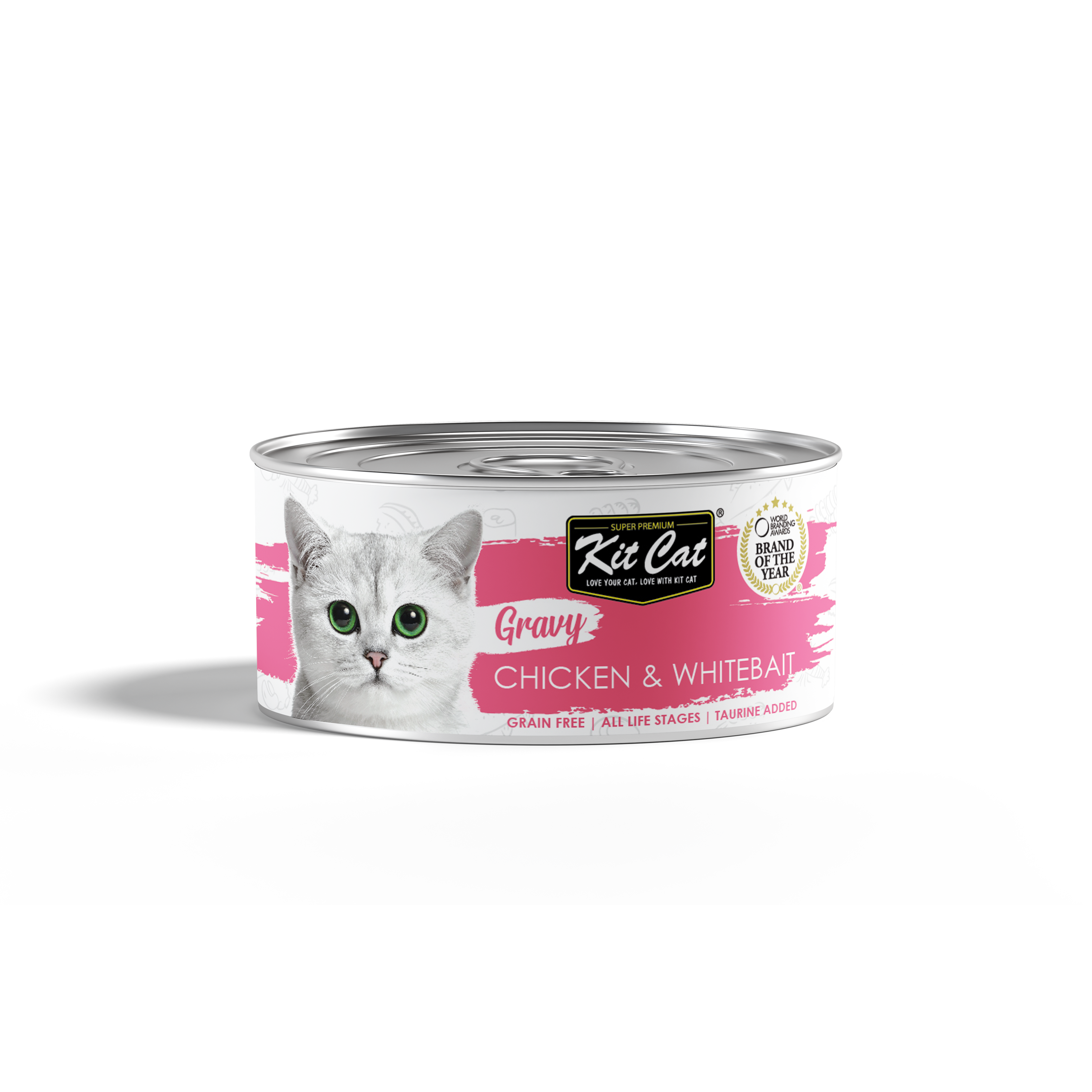 Kit Cat Gravy Canned Cat Food Chicken & Whitebait 70g