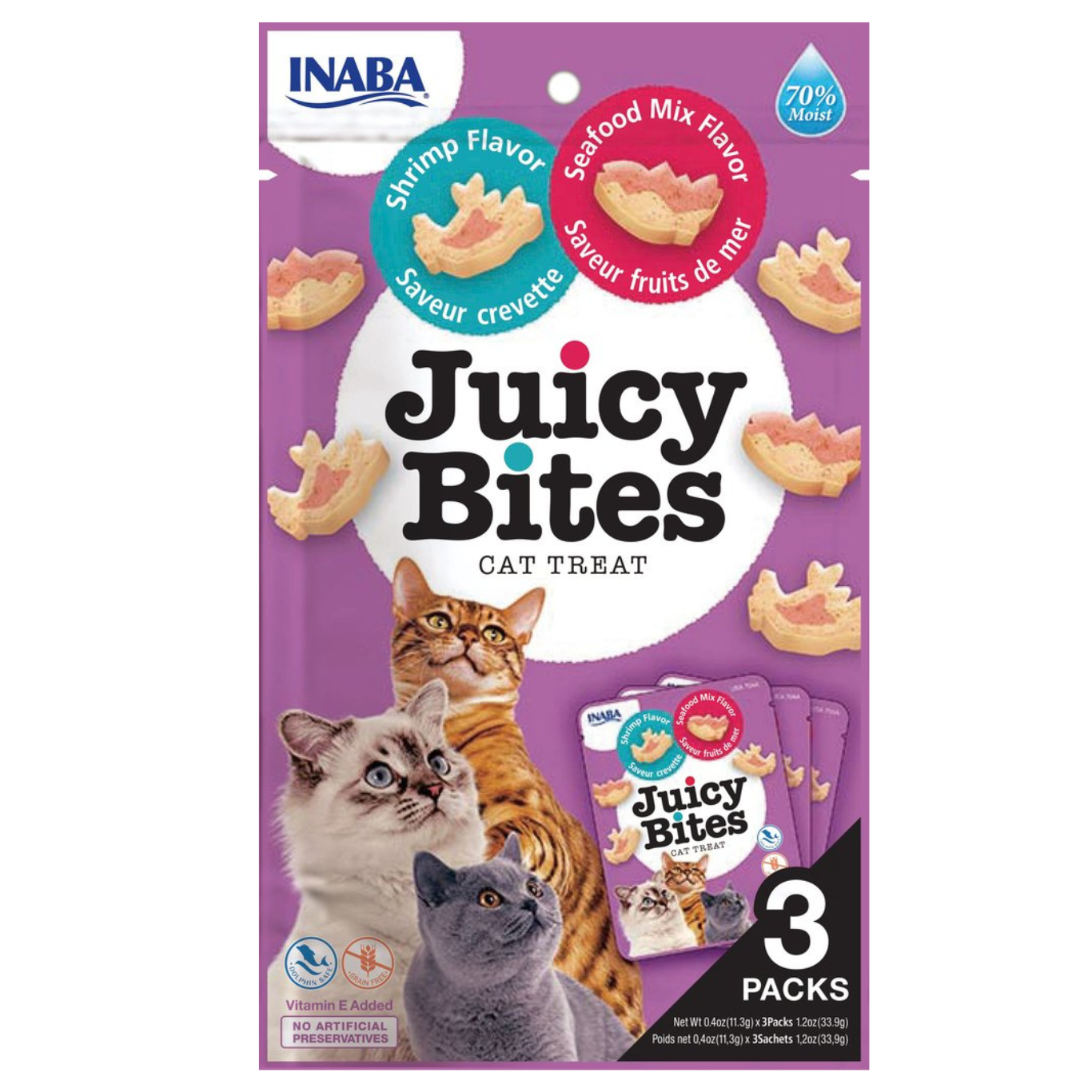 Inaba Cat Treat Juicy Bites Shrimp & Seafood Mix 01
