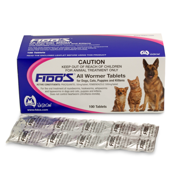 Fido's All Wormer Tablets 500mg for Dogs & Cats 01