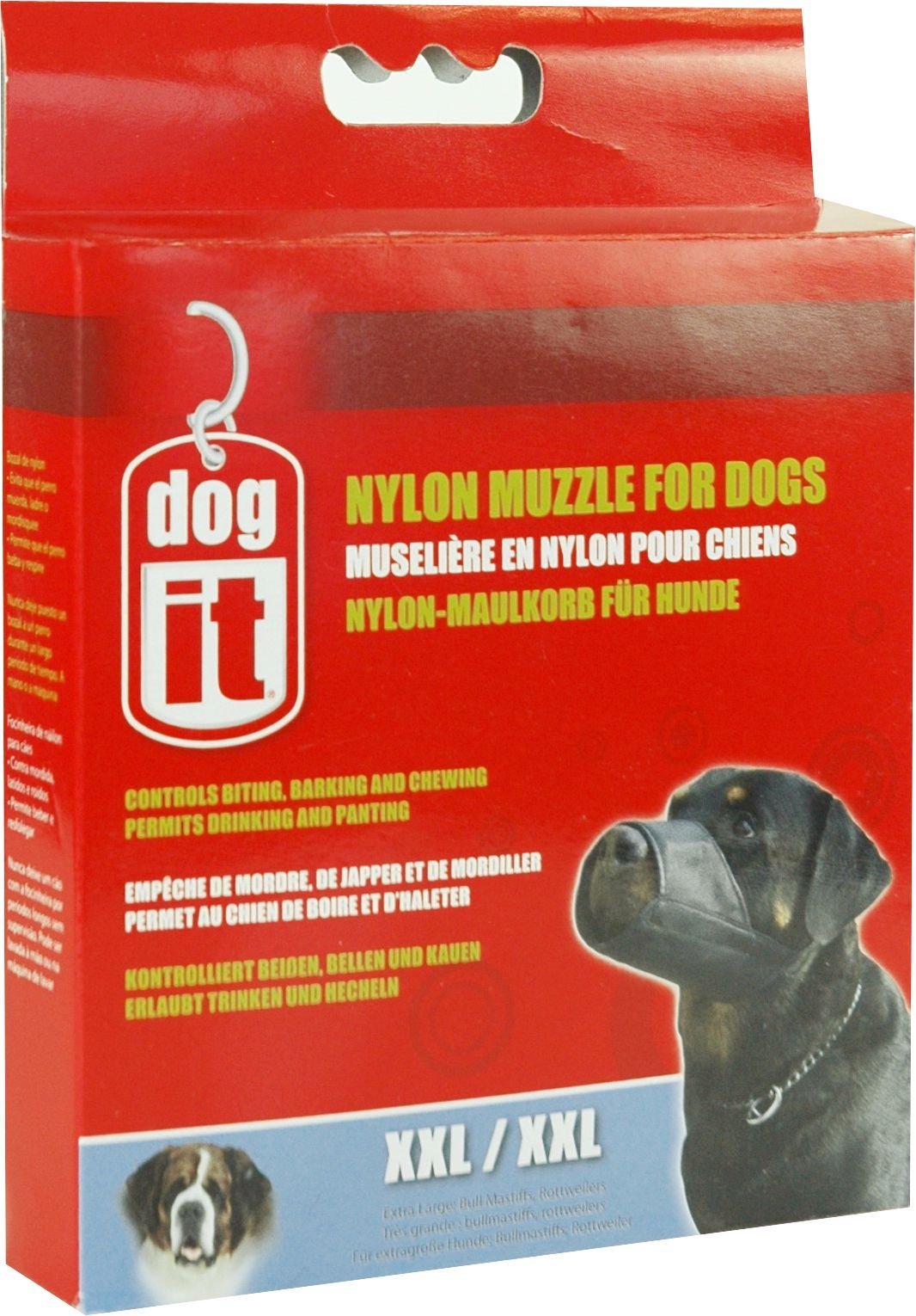 Dogit Nylon Dog Muzzle 30cm XXL – box front
