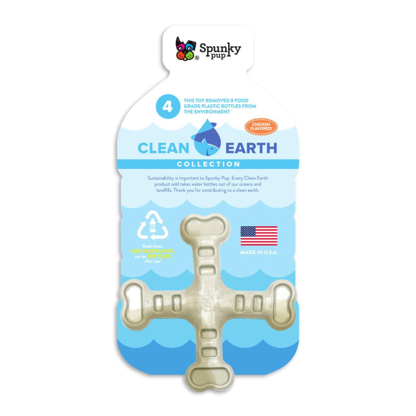 Spunky Pup Dog Toy Clean Earth Recycled Crossbone