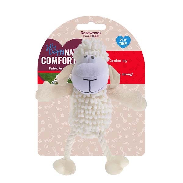 Rosewood Farmyard Sheep plush dog toy – with swing tag