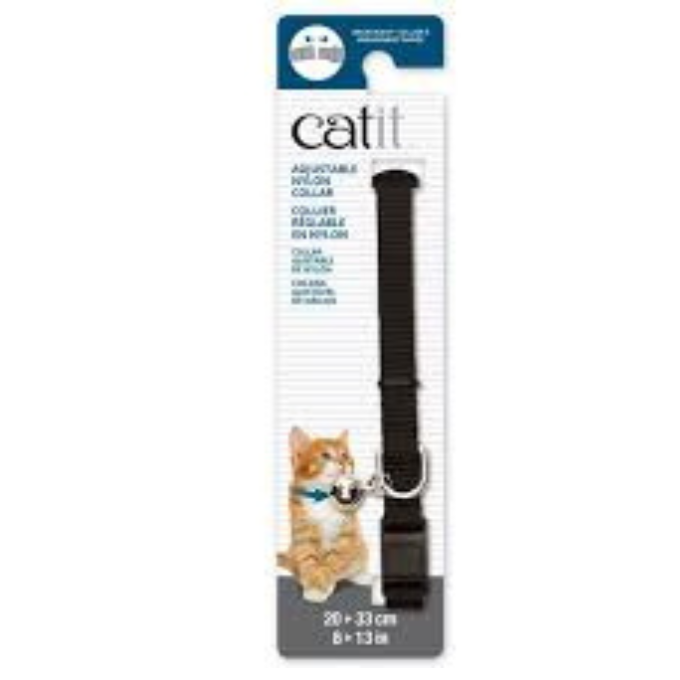 Catit Nylon Adjustable Cat Collar Breakaway Black