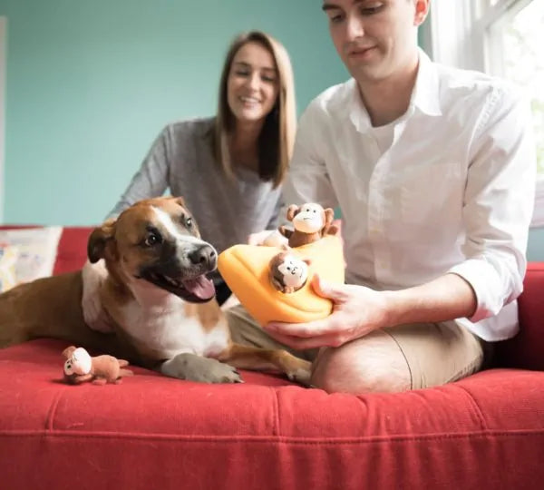 Zippy Paws Dog Toys Plush Burrow - Monkey 'n Banana 06