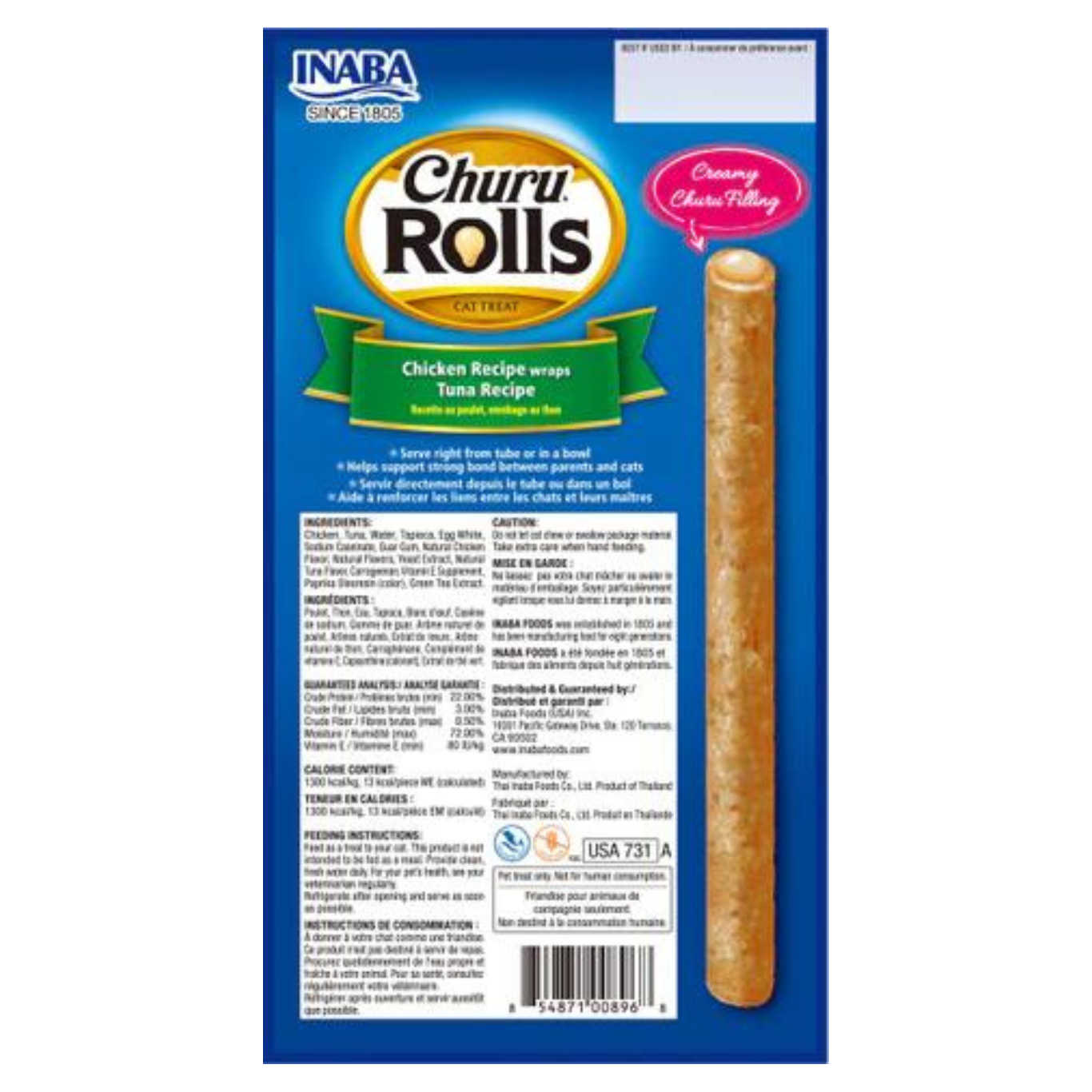 Inaba Cat Treat Churu Rolls Chicken Wraps with Tuna 02
