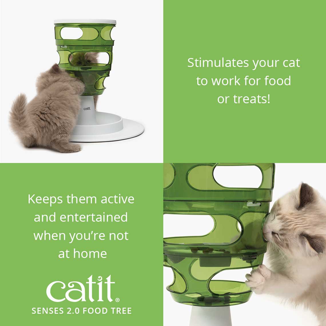 Catit Senses 2.0 Food Tree cat slow feeder, studio product photo 4