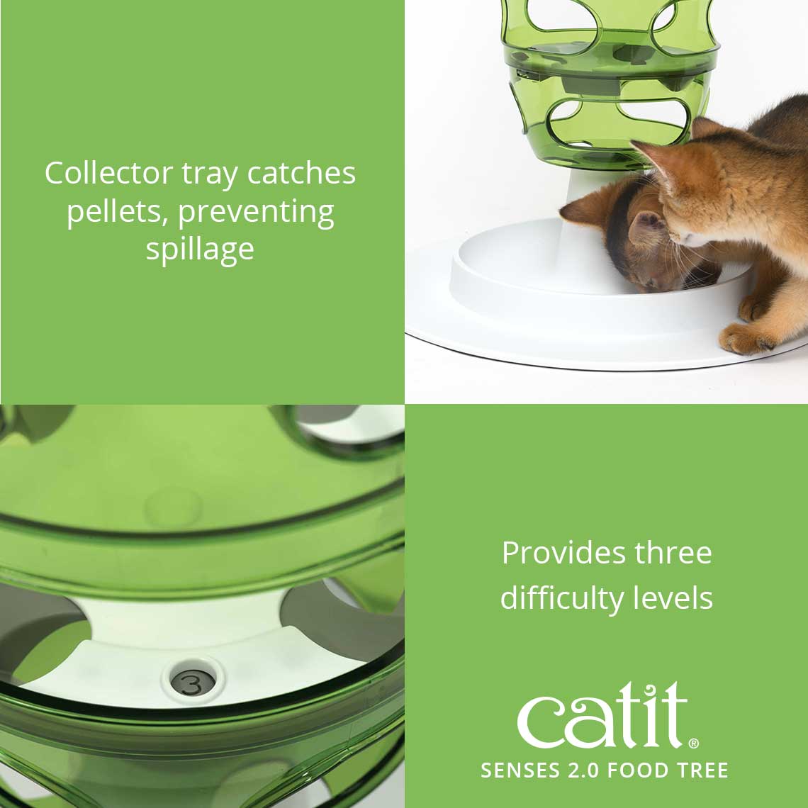 Catit Senses 2.0 Food Tree cat slow feeder, studio product photo 3