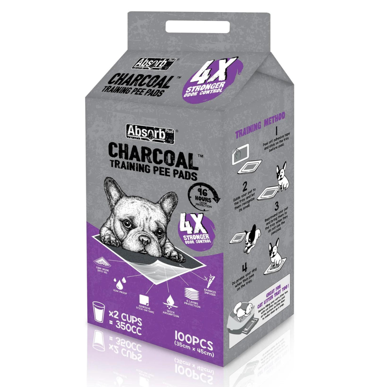 Absorb Plus Antibacterial Training Pee Pads 45 X 35cm 100 Sheets