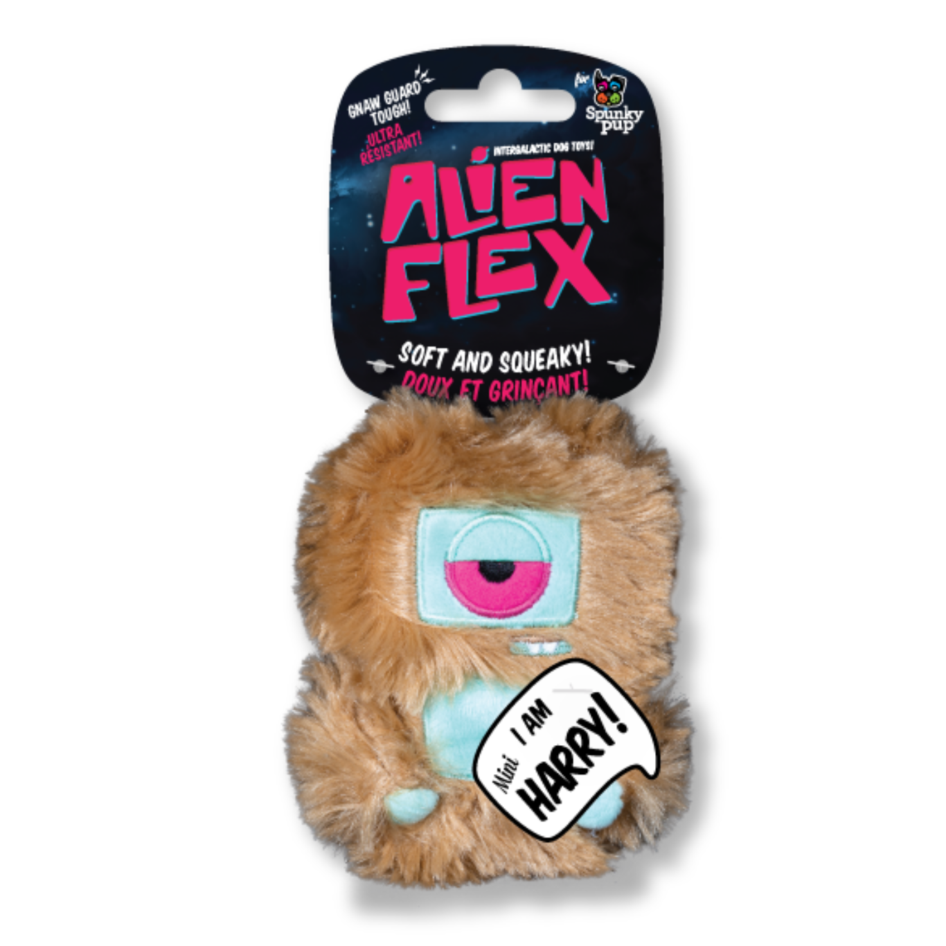 Spunky Pup Dog Toy Alien Flex Plush Mini Harry