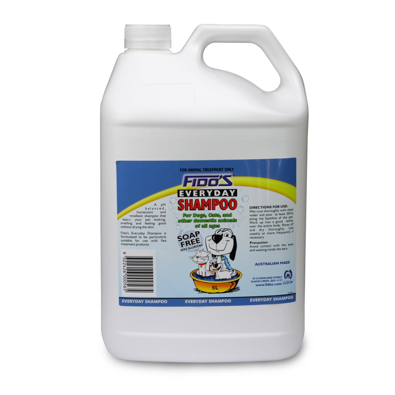 Fido's Everyday Moisturising Shampoo for Dogs & Cats 5L