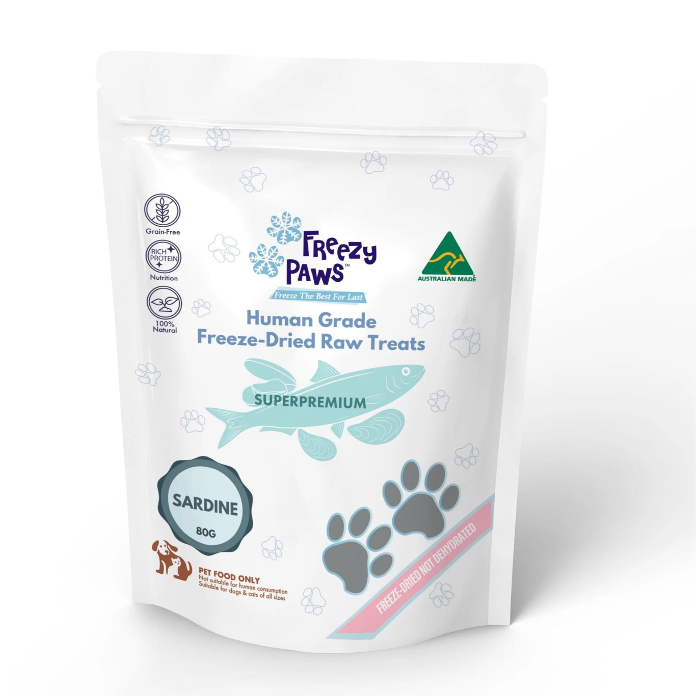 Freezy Paws Freeze Dried Whole Sardine Treats 80g